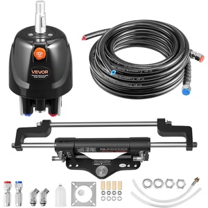 image:imageVEVOR Hydraulic Steering Kit 200 HP Marine Boat Hydraulic Steering System with 69 MPa1000 psi Helm Pump TwoWay Lock Cylinder and 26ft HighStrength Hoses for Single Station SingleEngine Use200 HP 26 FT Hose
