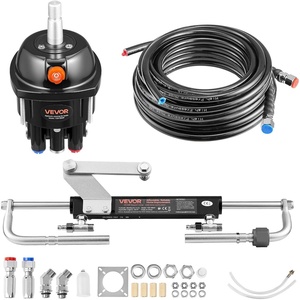 image:imageVEVOR Hydraulic Steering Kit 90 HP Marine Boat Hydraulic Steering System with 69 MPa1000 psi Helm Pump TwoWay Lock Cylinder and 24 ft HighStrength Hoses for Single Station SingleEngine Use