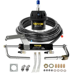 image:imageVEVOR Hydraulic Steering Kit 90HP Hydraulic Outboard Steering Kit with Helm Pump Cylinder Marine Steering System Kit  for Single Station SingleEngine Boats 25Mpa363psi Helm Pump with TwoWay Lock Cylinder and 20 Feet HighStrength Hose