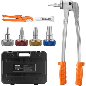 image:imageVEVOR PEX Pipe Expander Tool Kit Manual Tubing Expansion Tool for 38 12 34 1 PEX Pipes  with 4 Expanding Heads Pipe Cutter amp Carrying Case for Radiant Heating amp Water Plumbing System
