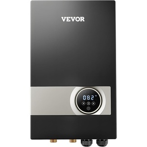 image:imageVEVOR Tankless Water Heater Electric 8KW 240V Black Instant Water Heater LCD Touch Screen Digital Temperature Display Child Security Lock On Demand for Bathroom Kitchen Shower Mall Salon27KW