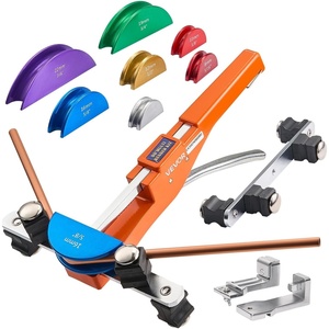 image:imageVEVOR Tubing Bender Kit 14 to 78 Inch Compact Ratcheting Tube Pipe Bender ForwardReverse Hand Bending Tool with 7 Color Aluminium Alloy Dies for Copper HVAC Air Conditioning RefrigerationMulticolor