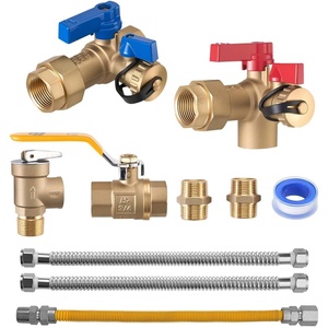 image:imageVEVOR Water Heater Kit 34 Inch Cold amp Hot Water Plumbing Repair Kit with 600 WOG Isolation Valves Pressure Relief Valve Ball Valve Gas Hose Compatible with Most Tankless Waters Heater Brands