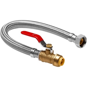 image:imageVEVOR Water Heater Kit PushFit Valve Flexible Water Heater Connector with 34 FIP x 12 PTC Ball Valve Stainless Steel Braided Waters Heaters Supply Line for Bathroom Kitchen Laundry Room