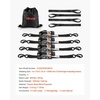 image:imageVEVOR Retractable Ratchet Straps 1 in x 10 ft Tie Down Straps with S Hooks 1200 lbs Break Strength 4 Soft Loops Tie Down Ratcheting for Moving Trailers Motorcycles Kayaks Car Roof 4 Pack1 x 10