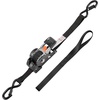 image:imageVEVOR Retractable Ratchet Straps 1 in x 10 ft Tie Down Straps with S Hooks 1200 lbs Break Strength 4 Soft Loops Tie Down Ratcheting for Moving Trailers Motorcycles Kayaks Car Roof 4 Pack1 x 10