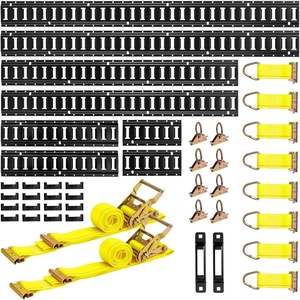 image:imageVEVOR ETrack TieDown Rail Kit 36 Pcs Set Etrack Kit 8 E Track Rails 5ft4ft2ft1ft 2 Ratchet Straps amp 8 ORings amp 8 TieOffs with DRing amp 2 Single Slots amp 16 End Caps Fit for Vans Trailers5FT4FT2FT1FT