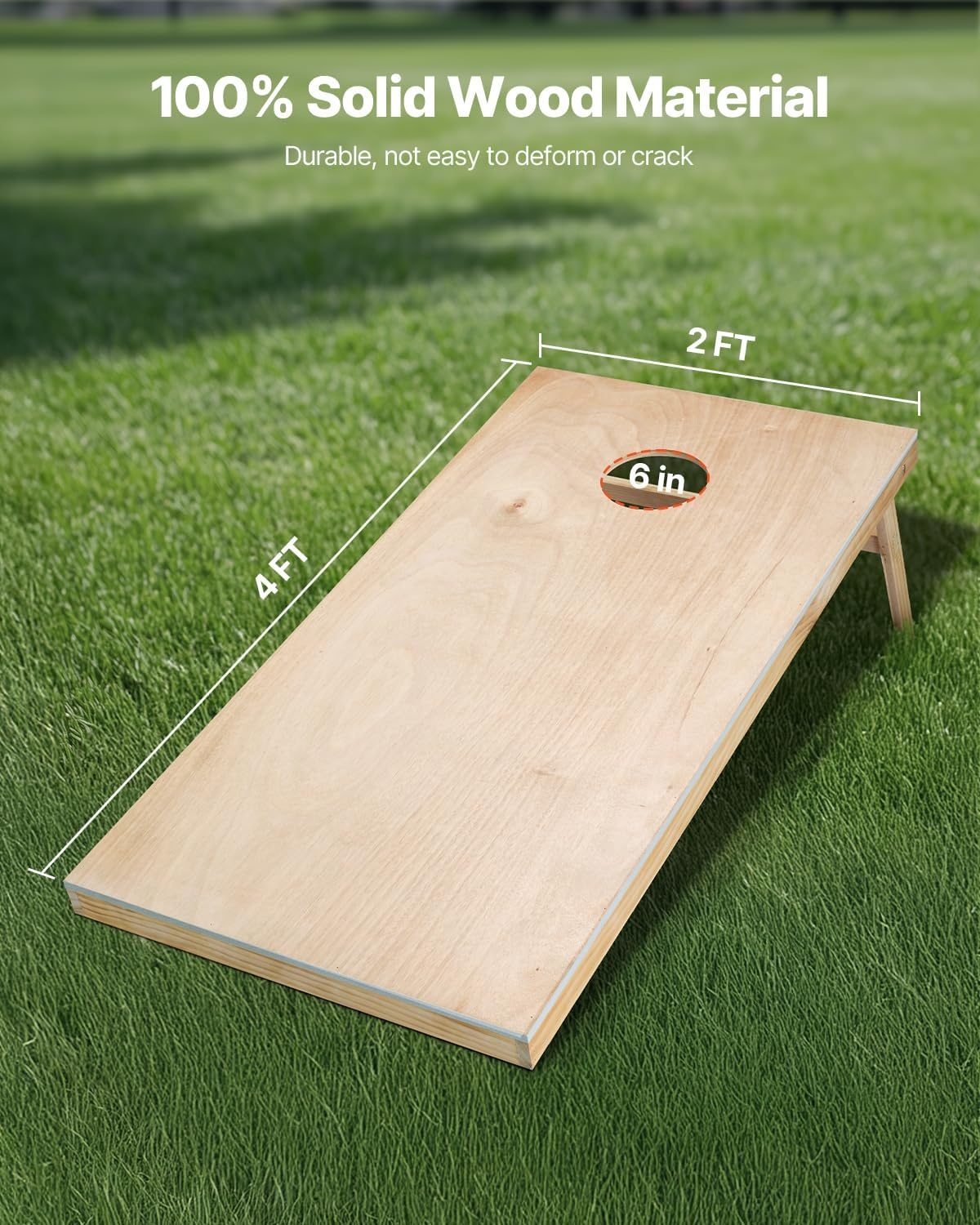 image:imageVEOVR Cornhole Set Corn Hole Game Boards Wood Portable Toss Board Indoor and Outdoor Cornhole Play for Adults for Yard Backyard Beach Camping 4x2 ft DIY