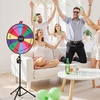 image:imageVEVOR 24 in Spinning Prize Wheel 14 Slots Spinning Wheel with Tripod Adjustable Height Win Fortune Roulette with a Dry Erase and 2 Markers 6 Colors Easy Assembly for Party Pub Trade Show Carnival