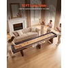 image:imageVEVOR 7ft 9ft 12ft Shuffleboard Table for Family Game Room Shuffle Board with ScratchResistant Playfield Legs 8 Pucks Wax Brush for Smooth Fast Puck Action12ft  Wood Color