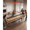 image:imageVEVOR 7ft 9ft 12ft Shuffleboard Table for Family Game Room Shuffle Board with ScratchResistant Playfield Legs 8 Pucks Wax Brush for Smooth Fast Puck Action9ft  Wood Color