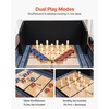 image:imageVEVOR 7ft 9ft 12ft Shuffleboard Table for Family Game Room Shuffle Board with ScratchResistant Playfield Legs 8 Pucks Wax Brush for Smooth Fast Puck Action12ft  Wood Color
