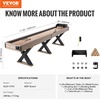 image:imageVEVOR 7ft 9ft 12ft Shuffleboard Table for Family Game Room Shuffle Board with ScratchResistant Playfield Legs 8 Pucks Wax Brush for Smooth Fast Puck Action115 ft