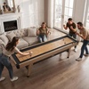 image:imageVEVOR 7ft 9ft 12ft Shuffleboard Table for Family Game Room Shuffle Board with ScratchResistant Playfield Legs 8 Pucks Wax Brush for Smooth Fast Puck Action9ft  Wood Color