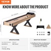 image:imageVEVOR 7ft 9ft 12ft Shuffleboard Table for Family Game Room Shuffle Board with ScratchResistant Playfield Legs 8 Pucks Wax Brush for Smooth Fast Puck Action9 ft