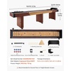 image:imageVEVOR 7ft 9ft 12ft Shuffleboard Table for Family Game Room Shuffle Board with ScratchResistant Playfield Legs 8 Pucks Wax Brush for Smooth Fast Puck Action12ft  Wood Color