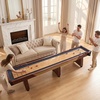 image:imageVEVOR 7ft 9ft 12ft Shuffleboard Table for Family Game Room Shuffle Board with ScratchResistant Playfield Legs 8 Pucks Wax Brush for Smooth Fast Puck Action12ft  Wood Color