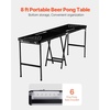 image:imageVEVOR 8 Foot Portable Beer Pong Table Foldable 36 inch Heightened Carrying Handles and 6 Pong Balls Lightweight Tailgate Table for Office Tailgate Party Travel amp Camping Black