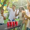 image:imageVEVOR 8 Foot Portable Beer Pong Table Foldable 36 inch Heightened Carrying Handles and 6 Pong Balls Lightweight Tailgate Table for Office Tailgate Party Travel amp Camping Black