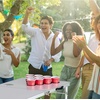 image:imageVEVOR 8 Foot Portable Beer Pong Table Folding Tailgate Table Cup Holes Dry Erase Markers and Carrying Handles Adjustable Height Lightweight Table for Office Tailgate Party amp Camping White