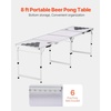 image:imageVEVOR 8 Foot Portable Beer Pong Table Folding Tailgate Table Cup Holes Dry Erase Markers and Carrying Handles Adjustable Height Lightweight Table for Office Tailgate Party amp Camping White