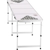 image:imageVEVOR 8 Foot Portable Beer Pong Table Folding Tailgate Table Cup Holes Dry Erase Markers and Carrying Handles Adjustable Height Lightweight Table for Office Tailgate Party amp Camping White