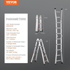 image:imageVEVOR AFrame Telescoping Ladder 205 FT  Compact amp Portable Aluminum Ladder 330lb Load Capacity for Home Roof Stairs Indoor amp Outdoor Use10 FT