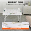 image:imageVEVOR Mahjong Table Square 4 Player Folding Card Table with 4 Cup Holders amp 4 Chip Trays Portable Domino Game Table with 1 Set of Dominoes for Mahjong Poker Puzzles 354 x 354inch White