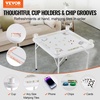 image:imageVEVOR Mahjong Table Square 4 Player Folding Card Table with 4 Cup Holders amp 4 Chip Trays Portable Domino Game Table with 1 Set of Dominoes for Mahjong Poker Puzzles 354 x 354inch White
