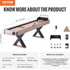 image:imageVEVOR Shuffleboard Table 9 ft LED Light Up Shuffleboard for Family Game Room 2 in 1 Shuffleboard and Bowling Combo Game Set with ScratchResistant Playfield Legs 8 Pucks Bowling Set Wax Brush