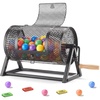 image:imageVEVOR Raffle Ticket Spinner 116 x 66 Holds 2500 Tickets or 100 Ping Pong Balls Raffle Drum Lottery Spinning Cage with Reinforced Handle Stable Triangular Stand for Events and Gatherings Black