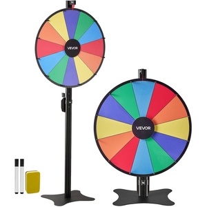 image:imageVEVOR 24 in Spinning Prize Wheel 12 Slots Spinning Wheel with Stand Adjustable Height Win Fortune Roulette with a Dry Erase and 2 Markers 6 Colors Easy Assembly for Party Pub Trade Show Carnival