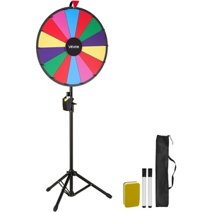 image:imageVEVOR 24 in Spinning Prize Wheel 14 Slots Spinning Wheel with Tripod Adjustable Height Win Fortune Roulette with a Dry Erase and 2 Markers 6 Colors Easy Assembly for Party Pub Trade Show Carnival