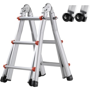 image:imageVEVOR AFrame Telescoping Ladder 205 FT  Compact amp Portable Aluminum Ladder 330lb Load Capacity for Home Roof Stairs Indoor amp Outdoor Use10 FT