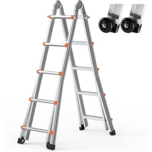 image:imageVEVOR AFrame Telescoping Ladder 205 FT  Compact amp Portable Aluminum Ladder 330lb Load Capacity for Home Roof Stairs Indoor amp Outdoor Use17FT