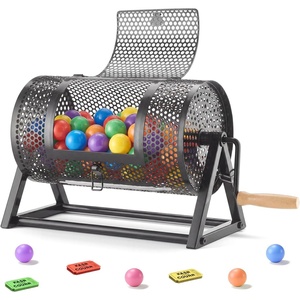 image:imageVEVOR Raffle Ticket Spinner 116 x 66 Holds 2500 Tickets or 100 Ping Pong Balls Raffle Drum Lottery Spinning Cage with Reinforced Handle Stable Triangular Stand for Events and Gatherings Black