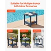 image:imageVEVOR Outdoor Side Table 1772W x 1496D x 1732H Inch Double Layer HDPE Outside End Table for Easy Maintenance Withstand Harsh Weather Fit for Patio Pool Beach Porch Indoor Backyard GreyBlue