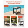 image:imageVEVOR Outdoor Side Table 1772W x 1496D x 1732H Inch Double Layer HDPE Outside End Table for Easy Maintenance Withstand Harsh Weather Fit for Patio Pool Beach Porch Indoor Backyard GreyBlack