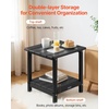 image:imageVEVOR Outdoor Side Table 1772W x 1496D x 1732H Inch Double Layer HDPE Outside End Table for Easy Maintenance Withstand Harsh Weather Fit for Patio Pool Beach Porch Indoor Backyard GreyBlack