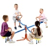 image:imageVEVOR Seesaw Teeter Totter for Kids 110 lbs Load Capacity per Seat Sit and Spin Teeter Totter with 4prong Support Legs Playground Equipment with Swiveling 360 Degrees Rotating for Aged 3 4 SeatsRedyellowblue