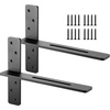 image:imageVEVOR T Shelf Brackets 200 lbs Capacity 2 Pcs 16 inch Solid Steel Heavy Duty with Screws for Floating Shelves Countertop Support Hardware16x289x12 in