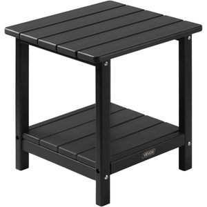 image:imageVEVOR Outdoor Side Table 1772W x 1496D x 1732H Inch Double Layer HDPE Outside End Table for Easy Maintenance Withstand Harsh Weather Fit for Patio Pool Beach Porch Indoor Backyard GreyBlack