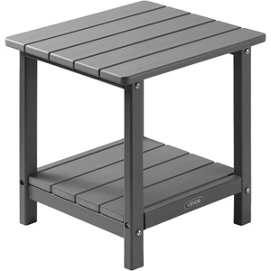 image:imageVEVOR Outdoor Side Table 1772W x 1496D x 1732H Inch Double Layer HDPE Outside End Table for Easy Maintenance Withstand Harsh Weather Fit for Patio Pool Beach Porch Indoor Backyard GreyGrey