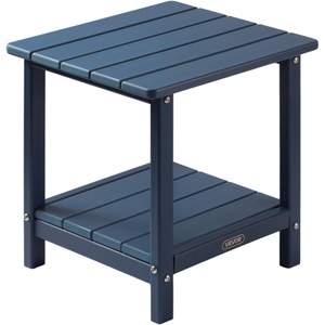 image:imageVEVOR Outdoor Side Table 1772W x 1496D x 1732H Inch Double Layer HDPE Outside End Table for Easy Maintenance Withstand Harsh Weather Fit for Patio Pool Beach Porch Indoor Backyard GreyBlue