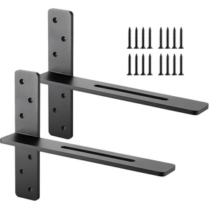 image:imageVEVOR T Shelf Brackets 200 lbs Capacity 2 Pcs 16 inch Solid Steel Heavy Duty with Screws for Floating Shelves Countertop Support Hardware16x289x12 in