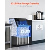 image:imageVEVOR Commercial Ice Maker Machine with 2 Water Inlets 100lbs24H Ice Maker with 33lbs Storage Bin 45 Ice Cubes in 15 Mins LED Digital Display Freestanding amp SelfCleaning for Bar Office Restaurant