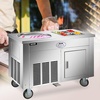 image:imageVEVOR Commercial Rolled Ice Cream Machine 1350W StirFried Yogurt Cream Maker Ice Cream Roll Machine w 197Inch Square Pan 2 Defrost Methods Button amp Pedal Perfect for Bars Cafes Dessert ShopsSquare Pan