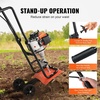 image:imageVEVOR Tiller Cultivator 212CC 4Stroke Garden Cultivator Tiller with 4 Steel Adjustable Rear Tines for Lawn Garden and Field Soil Cultivation  with 4 Steel Adjustable Rear Tines for Lawn Garden Field Soil Cultivation 6614x1968x3937 inch Max Depth 393 inch31CC 4Stroke