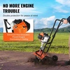 image:imageVEVOR Tiller Cultivator 212CC 4Stroke Garden Cultivator Tiller with 4 Steel Adjustable Rear Tines for Lawn Garden and Field Soil Cultivation  with 4 Steel Adjustable Rear Tines for Lawn Garden Field Soil Cultivation 6614x1968x3937 inch Max Depth 393 inch31CC 4Stroke