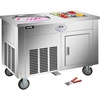 image:imageVEVOR Commercial Rolled Ice Cream Machine 1350W StirFried Yogurt Cream Maker Ice Cream Roll Machine w 197Inch Square Pan 2 Defrost Methods Button amp Pedal Perfect for Bars Cafes Dessert ShopsSquare Pan